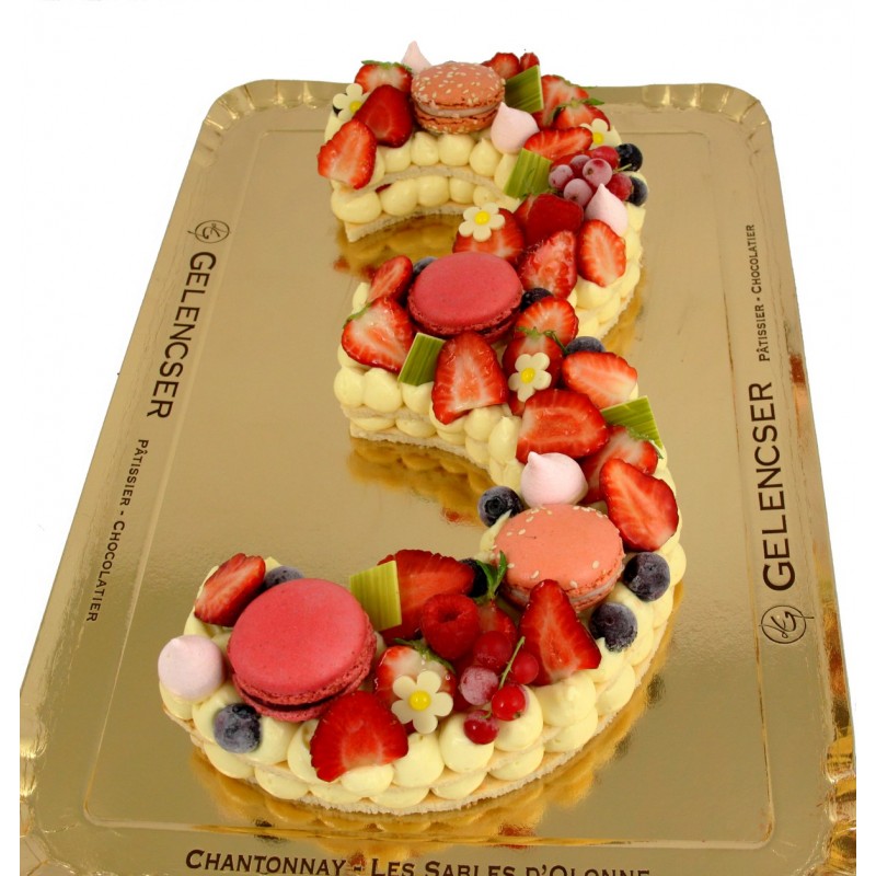 Gâteaux Chiffres Vanille - Fraise Gâteaux Chiffres Vanille - Fraise