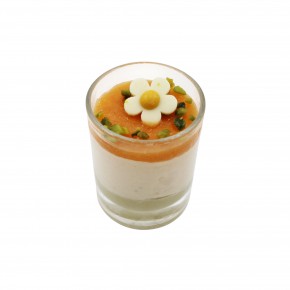Verrine pistache - abricot/romarin