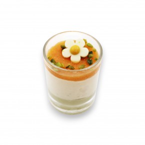 Verrine pistache - abricot/romarin