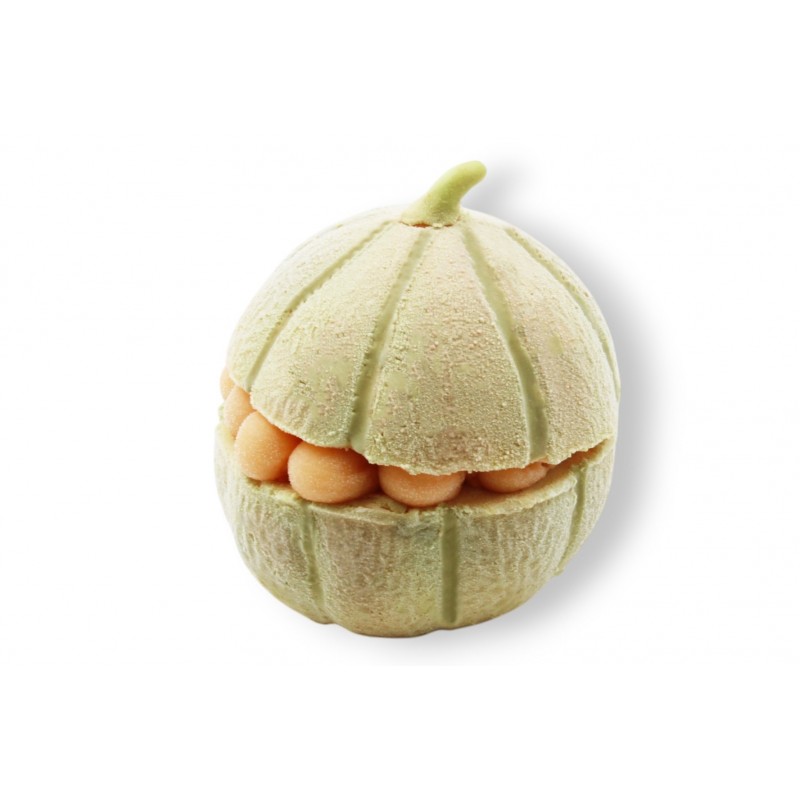 Melon glacé et sorbet fraise