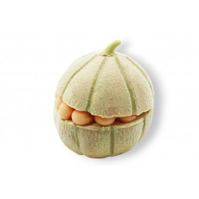Melon glacé et sorbet fraise